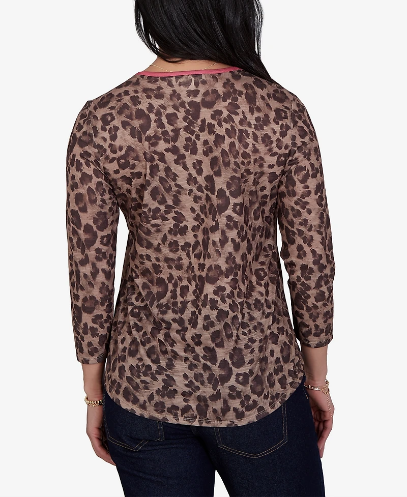 Ruby Rd. Petite Cheetah Print Knit Top