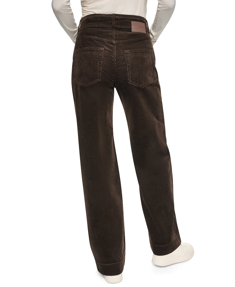Dkny Jeans Petite High-Rise Wide-Leg Pants