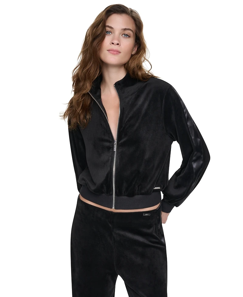 Dkny Jeans Petite Mock-Neck Zip-Front Jacket