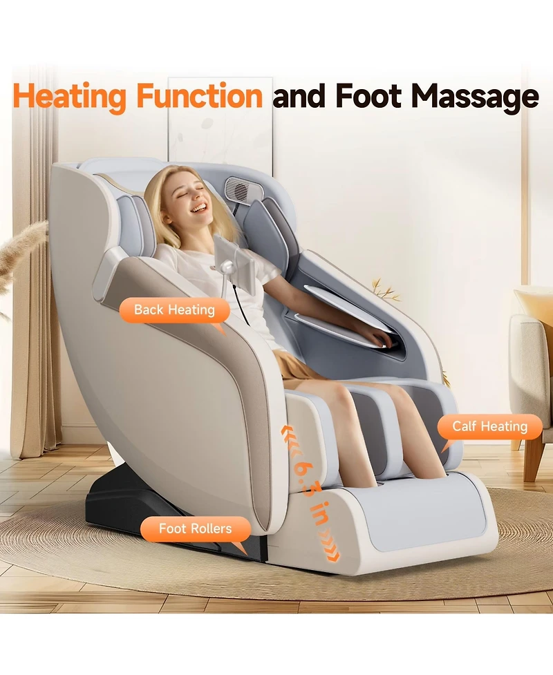 Fed Fitness 4D Massage Chair with Zero Gravity, Heat Therapy, Foot Massage, Airbags, Kneading, Bluetooth & Lcd Touch Control