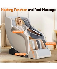 Fed Fitness 4D Massage Chair with Zero Gravity, Heat Therapy, Foot Massage, Airbags, Kneading, Bluetooth & Lcd Touch Control