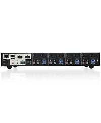 Iogear 4-Port 4K Dual View Kvmp Switch with Hdmi Connection, Usb 3.0 Hub and Audio, Taa