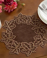 Lenox Lurex Leaves Velvet Round Placemat, 15" x 15"