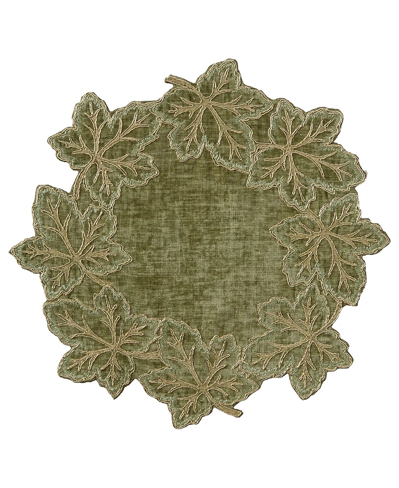 Lenox Lurex Leaves Velvet Round Placemat, 15" x 15"
