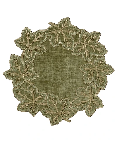 Lenox Lurex Leaves Velvet Round Placemat, 15" x 15"