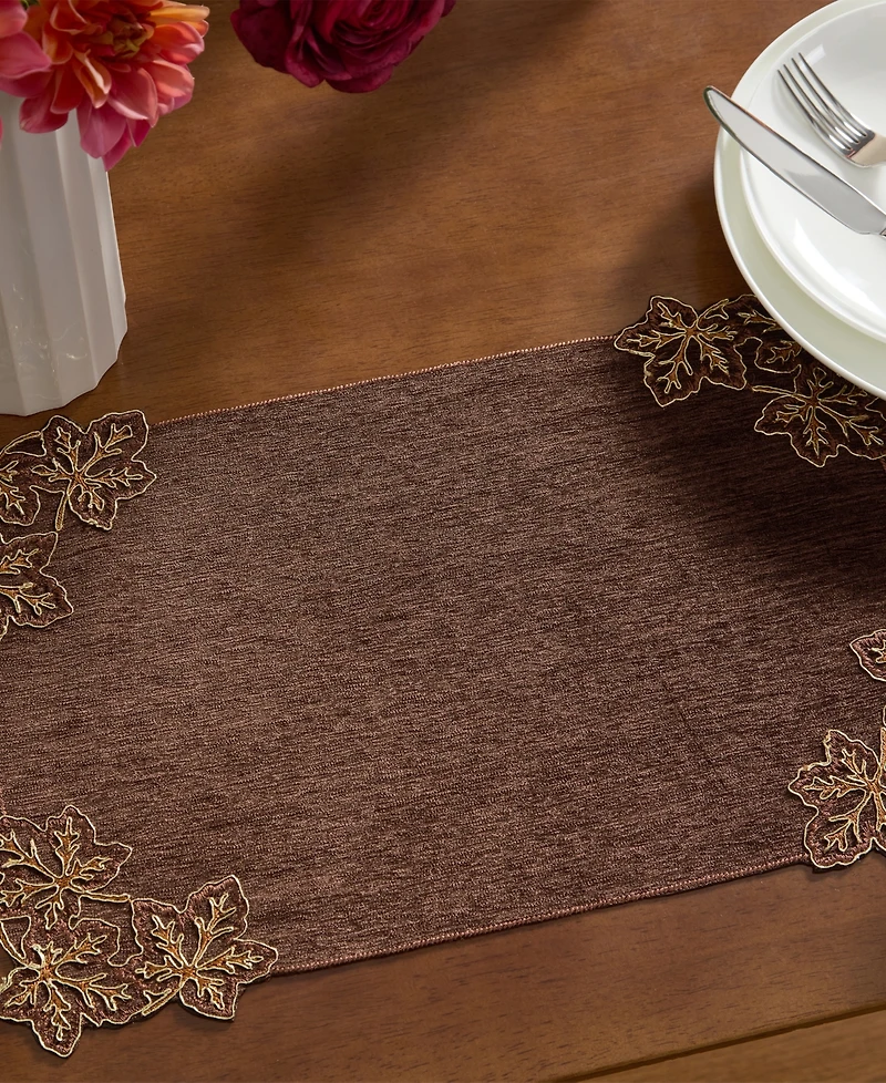 Lenox Lurex Leaves Velvet Rectangular Placemat, 13" x 19"