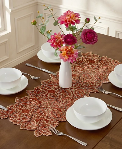 Lenox Lurex Leaves Velvet Centerpiece, 14" x 36"