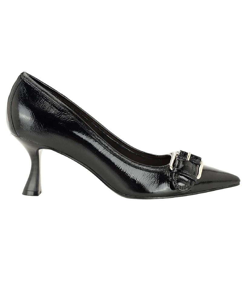 Guess Women's Andey Buckle Sculpted Kitten Heel Pumps