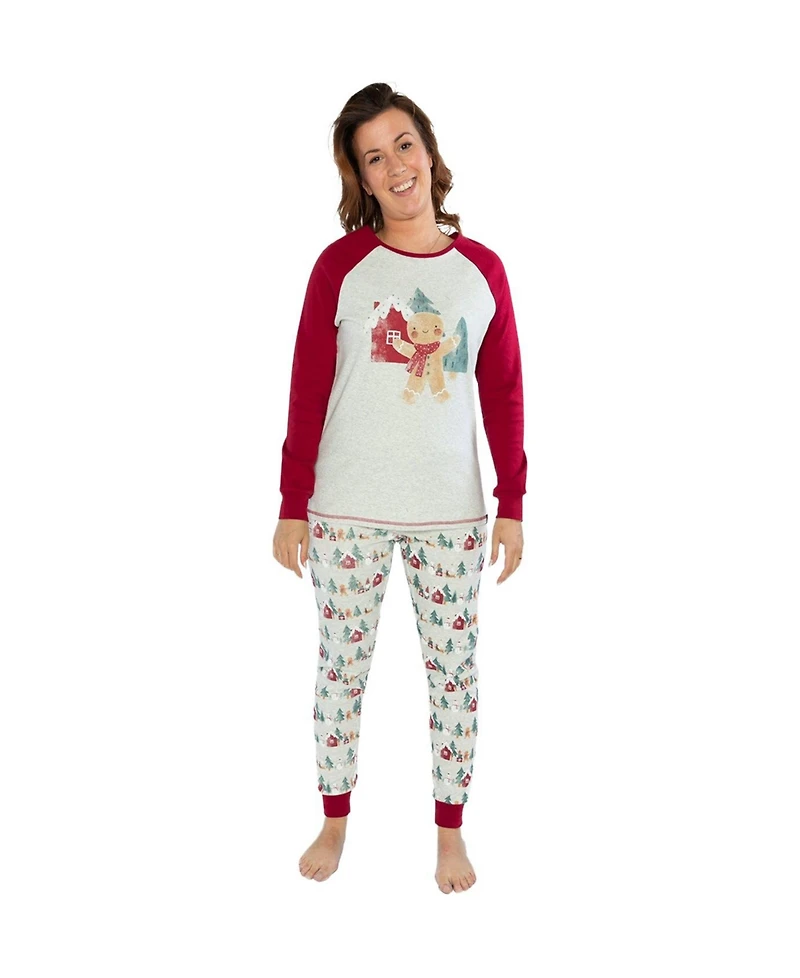 Deux par Women's Two Piece Christmas Pajama Set Holiday Print