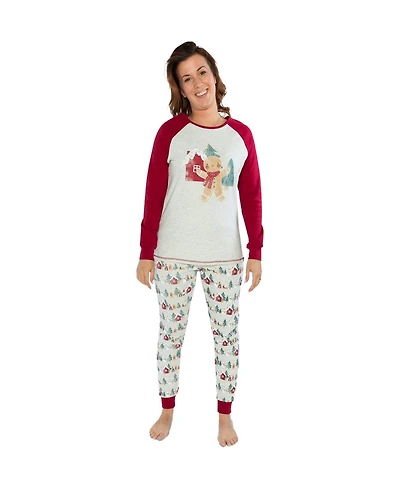Deux par Women's Two Piece Christmas Pajama Set Holiday Print