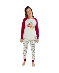 Deux par Women's Two Piece Christmas Pajama Set Holiday Print