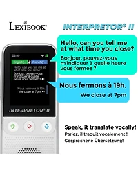 Lexibook , Interpretor 2 Instant Voice Translator, 137 Languages, Photo and Memo Translation, Earphones Jack, Wi-Fi and Offline, NTL3000