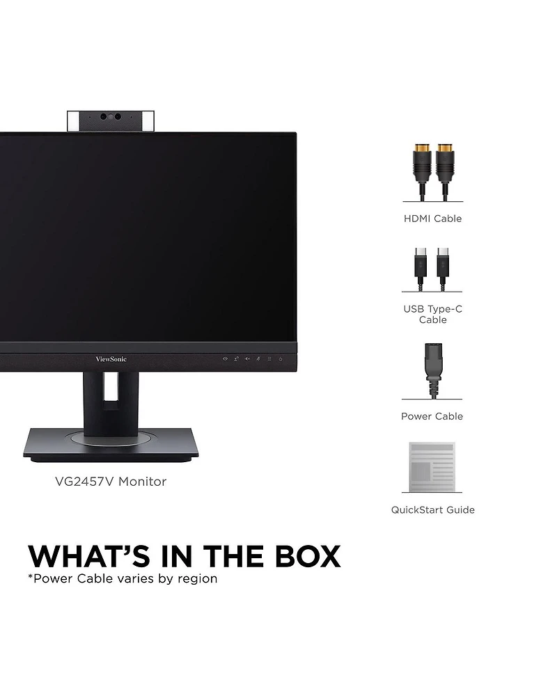 ViewSonic VG2457V 24" Ips Full Hd 100Hz Video Conferencing Usb-c Docking Computer Monitor