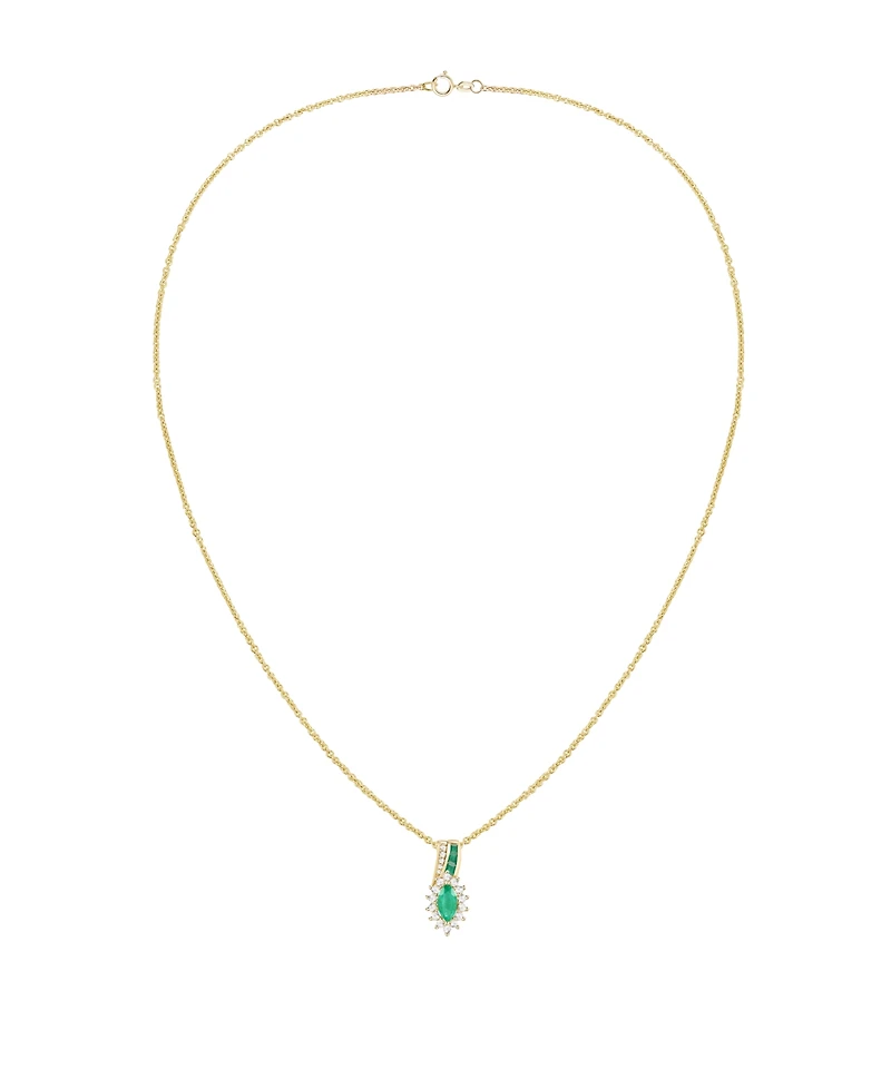 Macy's Ruby (5/8 ct. t.w.) & Diamond (1/4 Pendant Necklace 14k Yellow Gold