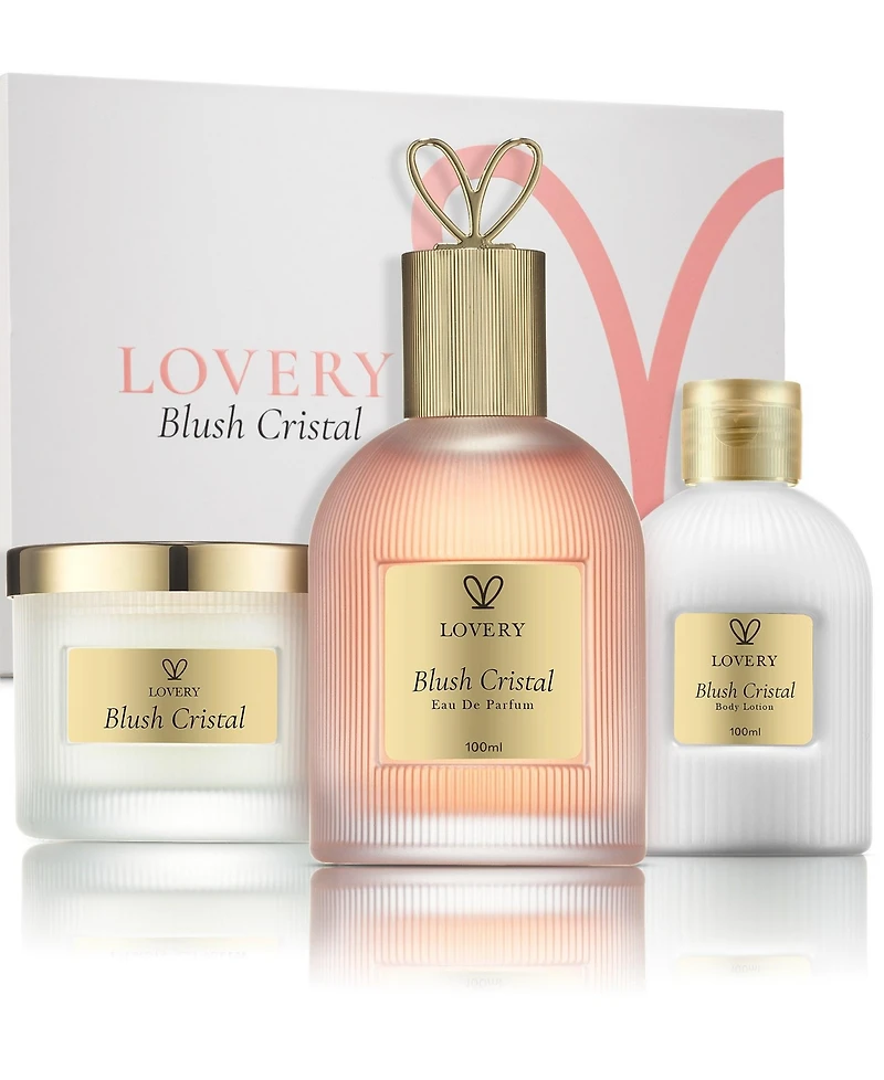 Lovery 4 Piece Limited Edition Blush Cristal Eau de Parfum Beauty Body Care Fragrance Gift Set