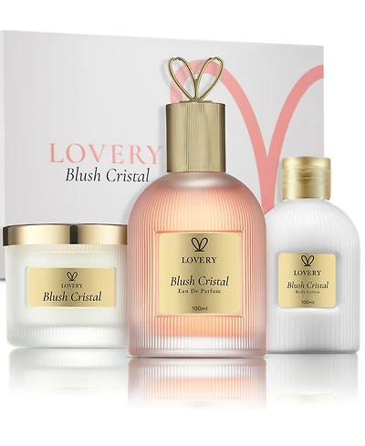Lovery 4 Piece Limited Edition Blush Cristal Eau de Parfum Beauty Body Care Fragrance Gift Set