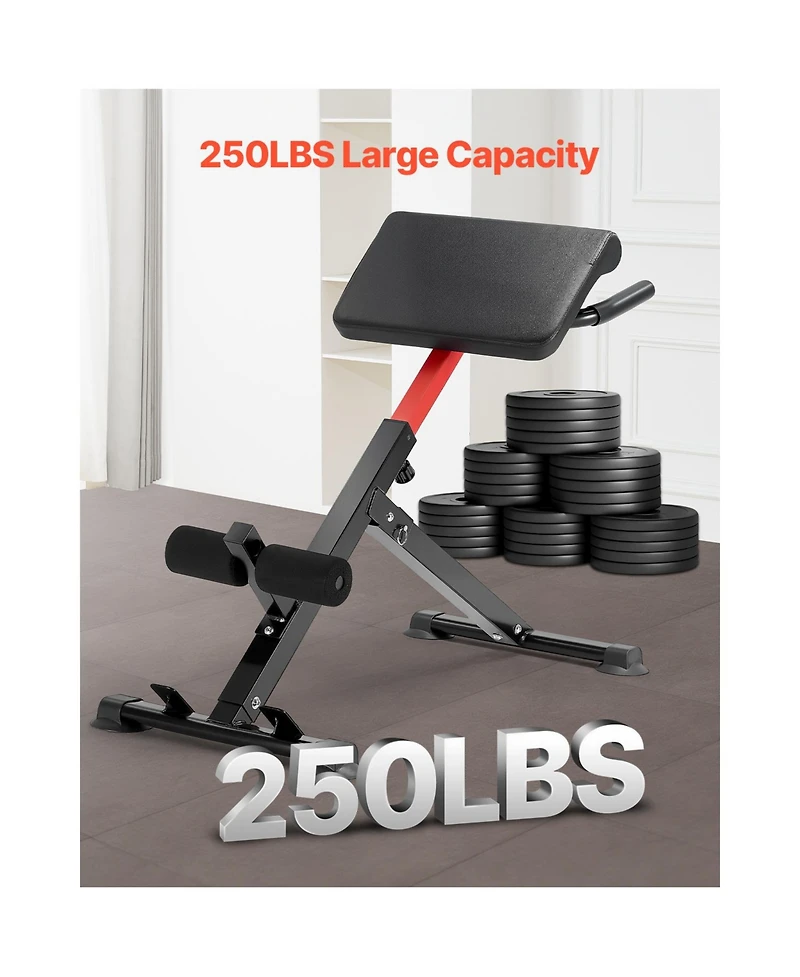 Vevor Roman Chair Back Extension Hyperextension Bench Adjustable Foldable Home Gym