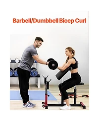 Vevor Preacher Curl Bench Adjustable Home Gym Biceps Machine Barbell Equipment