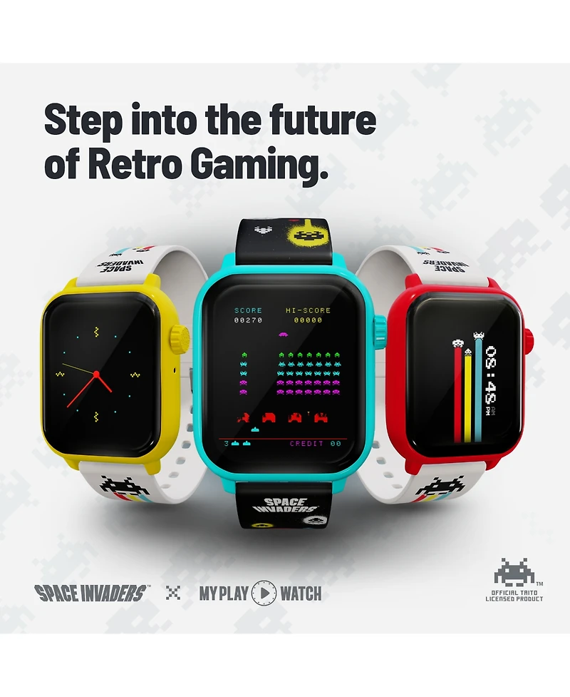 Space Invaders My Play Watch - Retro Gaming Smartwatch with Built-in Space Invaders Game