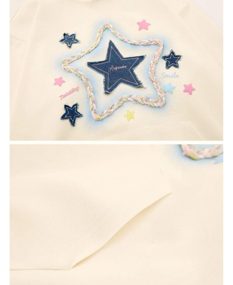Aelfric Eden Women's Denim Star Applique Hoodie