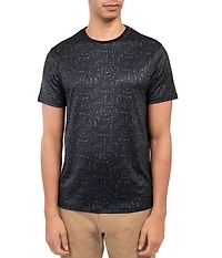 Society of Threads Men's Regular Fit Textured Print Performance T-Shirt