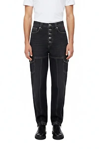 Pcfg Men's Women's Your Itch Zip-Detail Cotton Denim Pants
