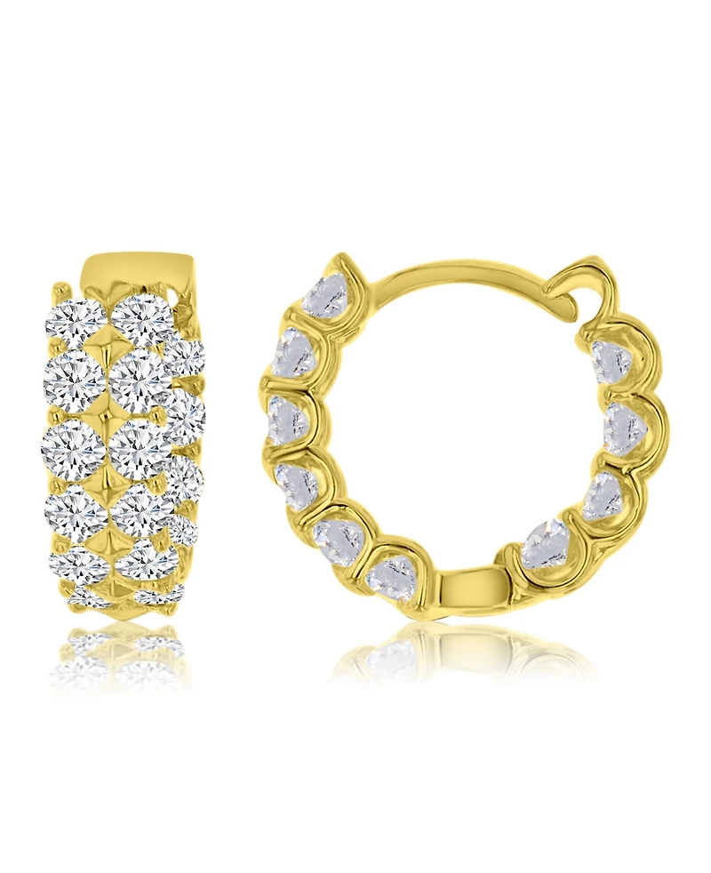 Macy's 14k Gold-Plated Two Row Huggie Earrings