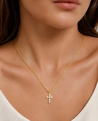 Macy's 14k Gold-Plated Cross Paperclip Chain Necklace