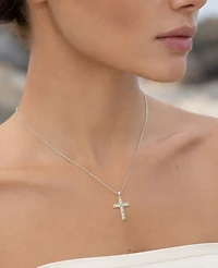 Macy's Textured Two-Tone Cross Necklace