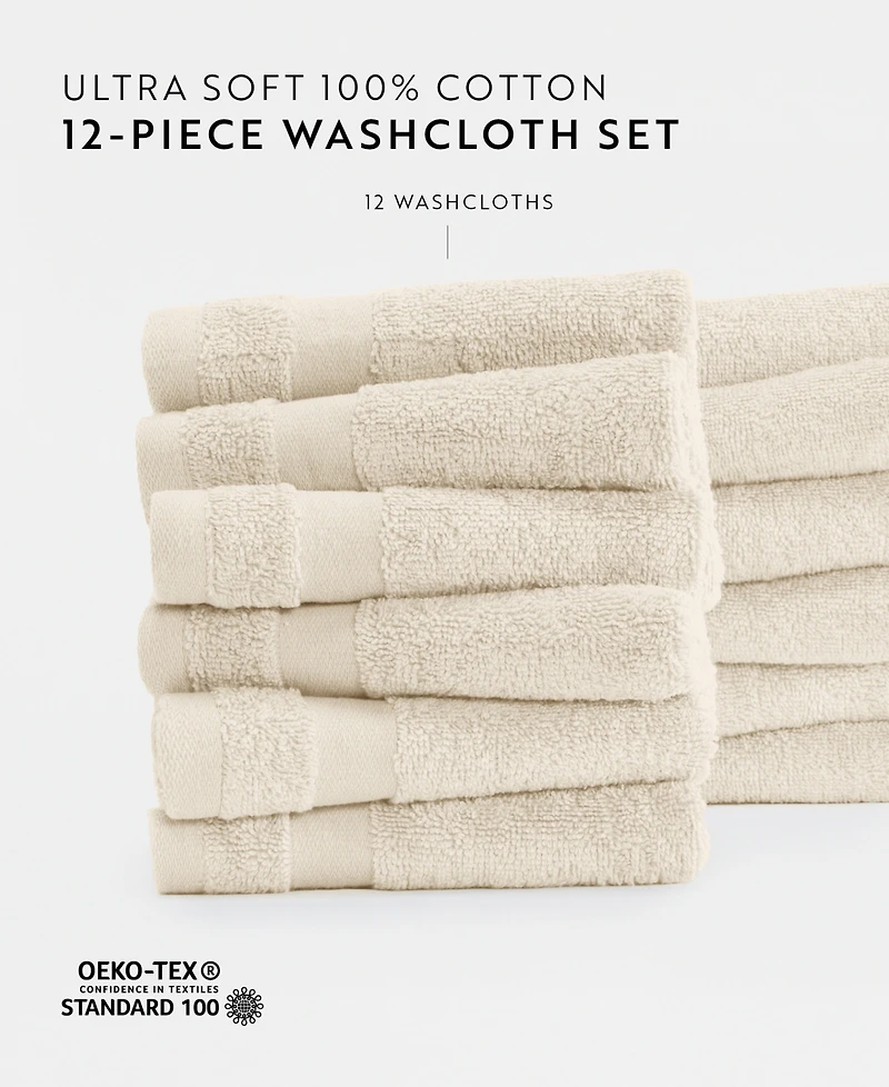 ienjoy Home 12-Pc. Cotton Washcloth Set, 13" x