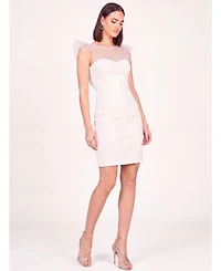 Lara Women's Illusion Bridal Midi Sheath Dress