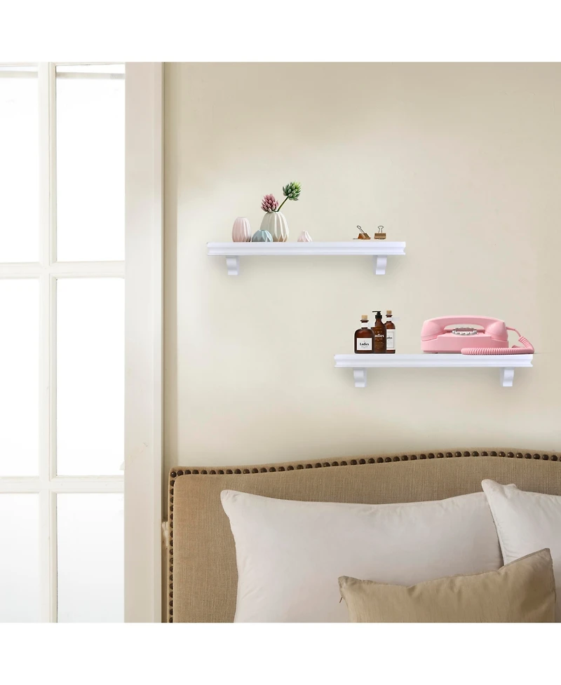Danya B. 24" Floating Wall Decor Display Ledge Shelves - Set of 2
