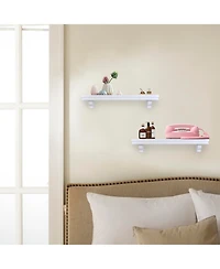 Danya B. 24" Floating Wall Decor Display Ledge Shelves - Set of 2