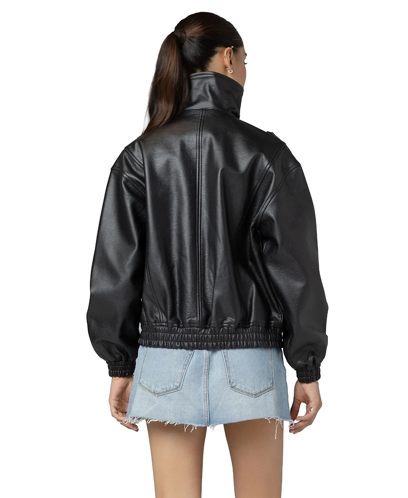 Blank Nyc Women's Funnel Collar Bomber Jacket