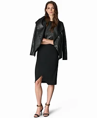 Donna Karan New York Women's Mixed-Media Belted Wrap Jacket