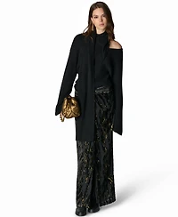 Donna Karan New York Women's Wide-Sleeve Scarf-Collar Sweater