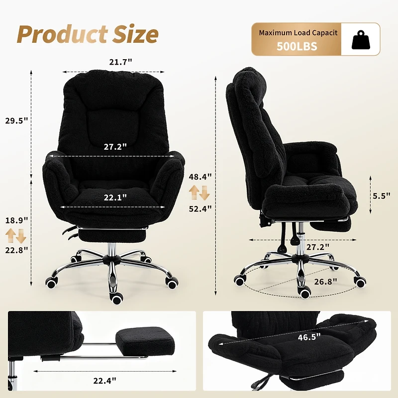 gaomon Office Chair, Flip Armrests for Pets and Cross Legged Sitting,Executive Ergonomic Computer Gaming Chair with Foot Rest