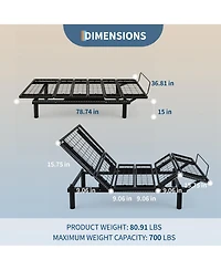 homfan Foldable Metal Platform Bed Frame