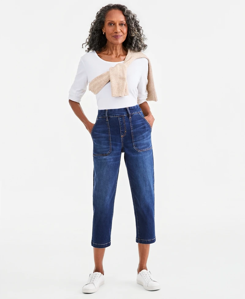 Style & Co Women's High-Rise Pull-On Utility Ankle Jeans, Macy's Exclusive