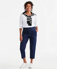 Style & Co Women's High-Rise Straight-Leg Pull-On Utility Jeans, Macy's Exclusive