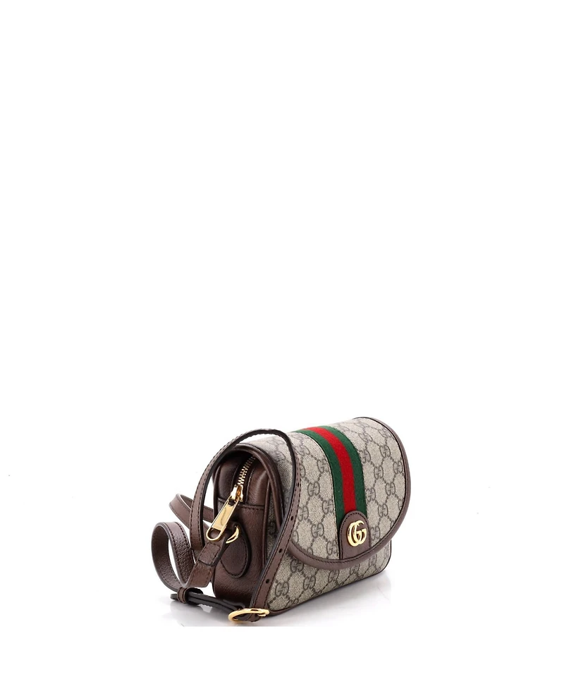 Pre-Owned Gucci Mini Ophidia Flap Shoulder Bag Gg Coated Canvas