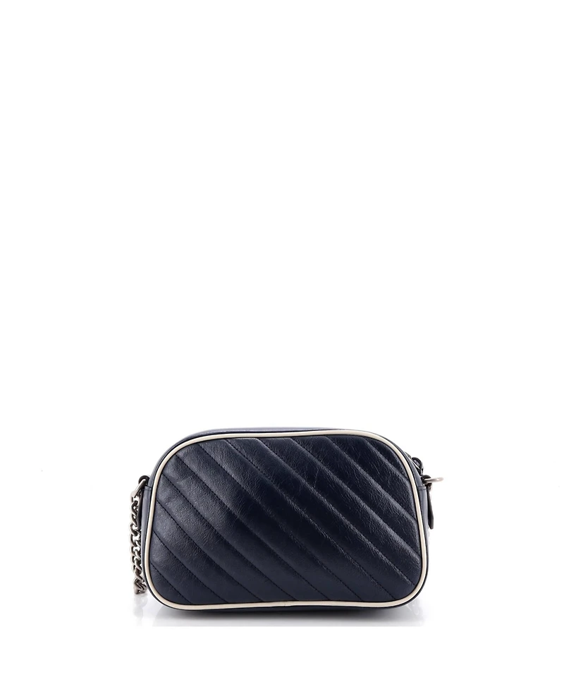 Pre-Owned Gucci Small Gg Marmont Shoulder Bag Diagonal Quilted Leather