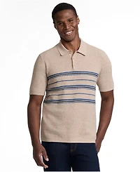 Lands' End Men's Short Sleeve Texture Stitch Sweater Polo
