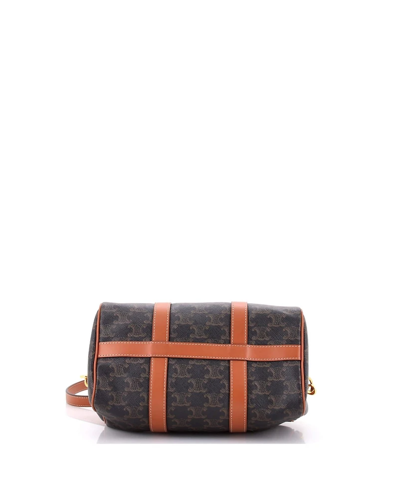 Pre-Owned Celine Medium Boston Bag Triomphe Coated Canvas