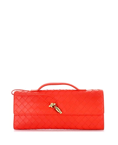 Pre-Owned Bottega Veneta Long Andiamo Top Handle Clutch Intrecciato Nappa