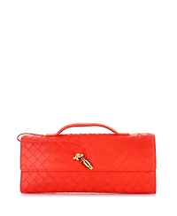 Pre-Owned Bottega Veneta Long Andiamo Top Handle Clutch Intrecciato Nappa