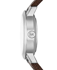 Michael Michael Kors Women's Maude Three-Hand Brown Leather Watch 21mm