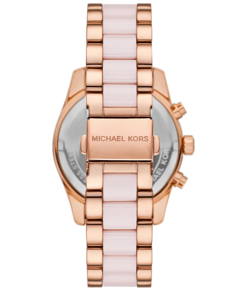 Michael Michael Kors Women's Lexington Chronograph Pink Ceramic and Rose Gold-Tone Stainless Steel Watch 38mm