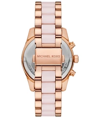 Michael Michael Kors Women's Lexington Chronograph Pink Ceramic and Rose Gold-Tone Stainless Steel Watch 38mm