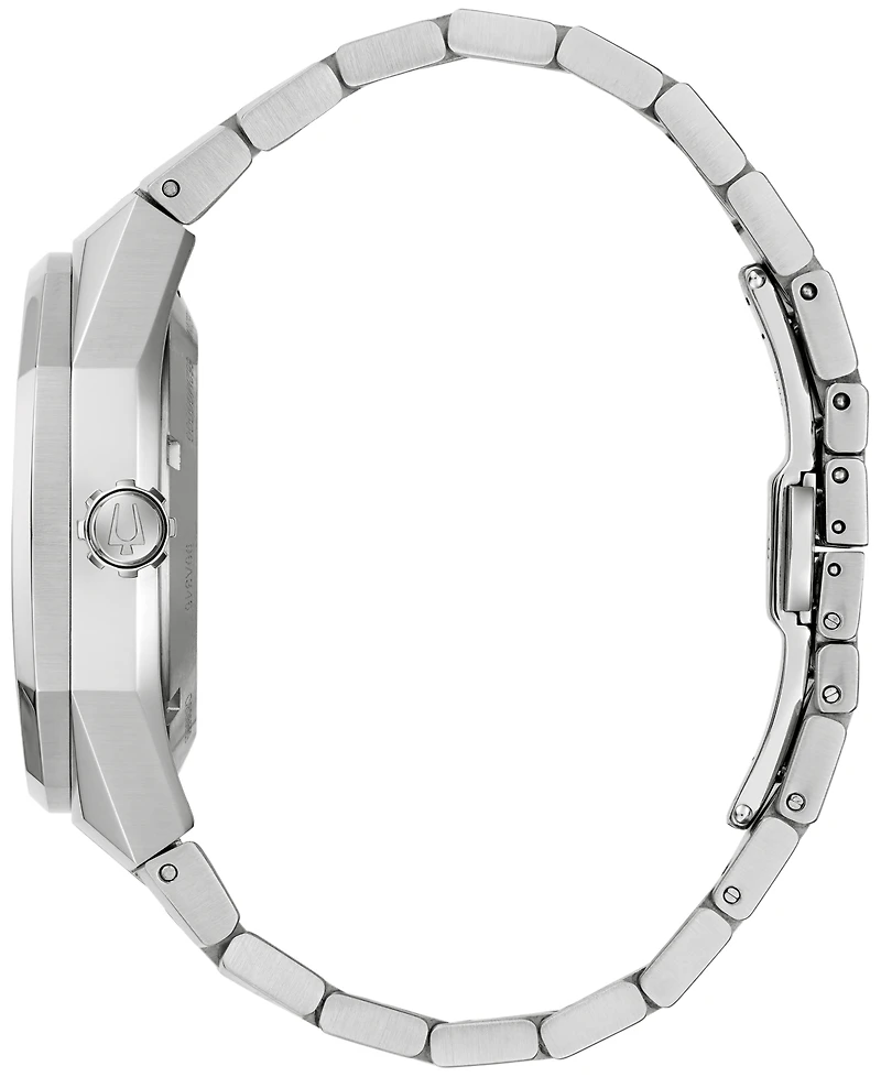 Bulova Men's Automatic Marc Anthony Silver-Tone Stainless Steel Bracelet Watch 40.5mm